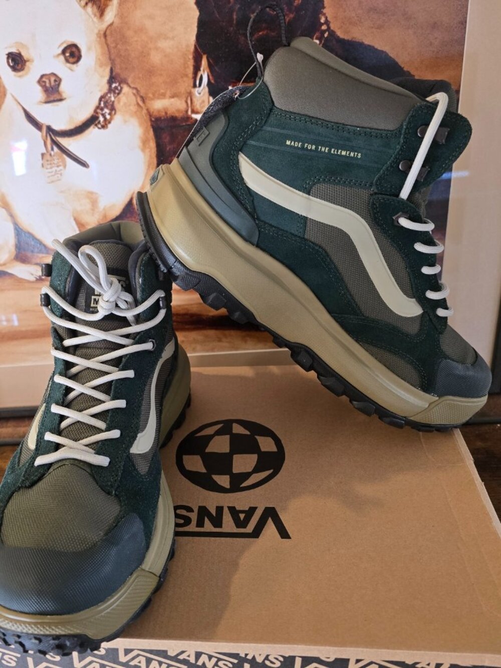 Vans MTE Crestline Waterproof Green Black Hiking Boots Shoes Men's Size 10.5 NEW